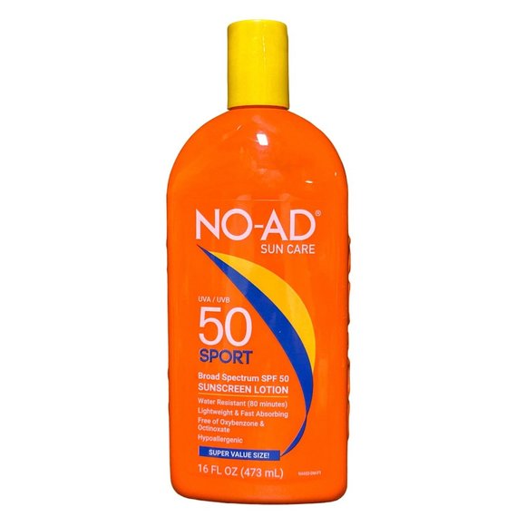 NO-AD SPF 50 SPORT Sunscreen Lotion 16oz New 2023 - Picture 1 of 3